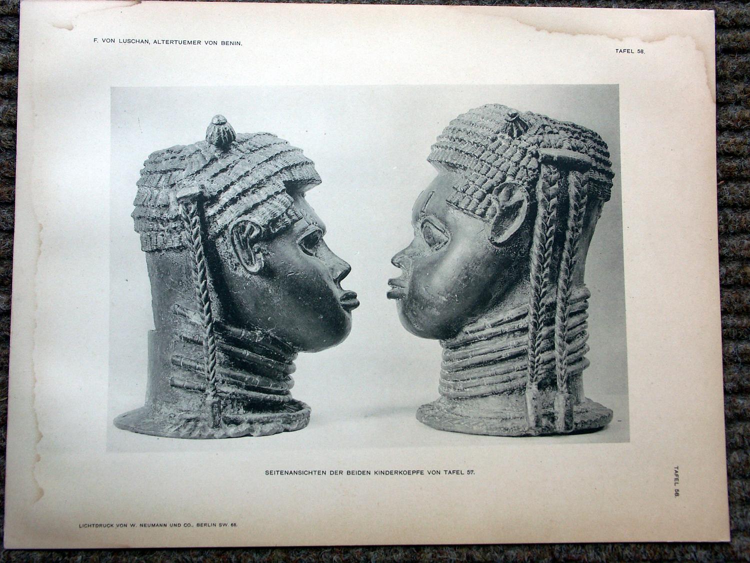 zz-lusc19,tafel 058 benin nigeria,kind-bronze-gedenkkopf
